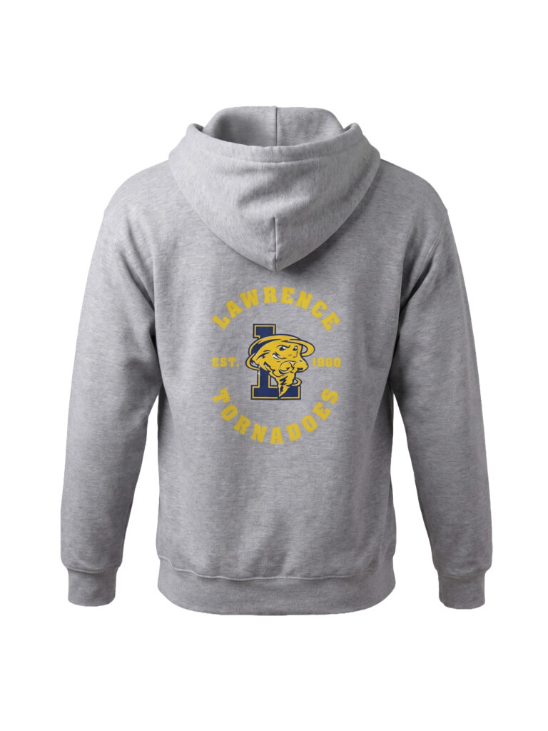 Custom hoodie with large full-color back print by Tinta Industries, Garden City NY
