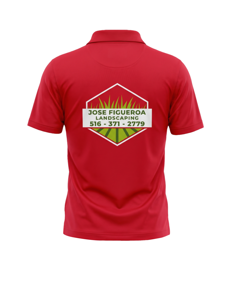 Custom polo shirt with large full-color back print by Tinta Industries, Garden City NY