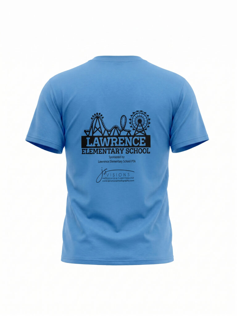 Custom school t-shirt with DTF-printed design by Tinta Industries on Long Island