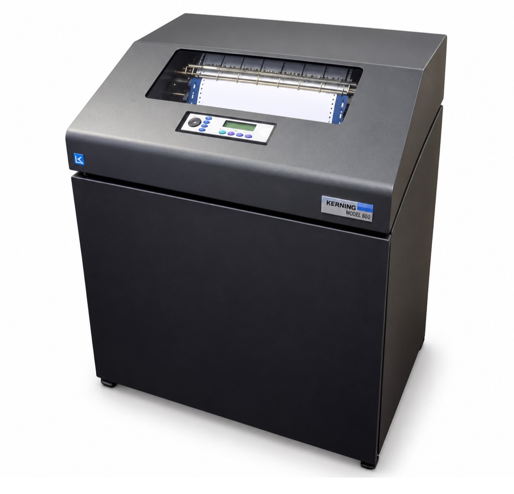 Kerning Model 600 MICR encoder, a floor-standing impact machine that prints the check code line